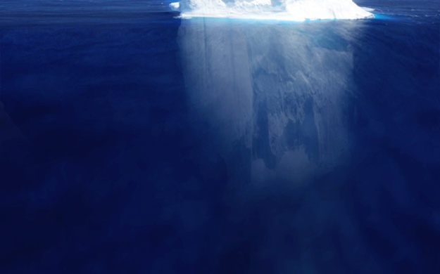 The body of an iceberg.